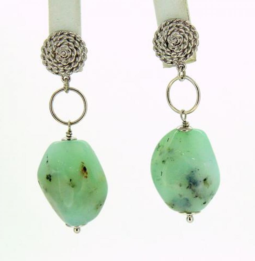 Orecchini argento 925%° con crisoprasio